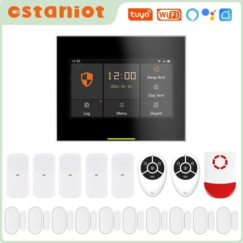 Ostaniot Tuya Smartlife Wireless WIFI GSM Home Security Alarm System with Solar Siren Support IOS and Android App Remote Control