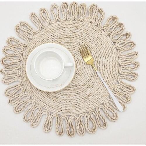 Placemats Wipeable Boho Placemats for Round Table Mats Heat Resistant Straws Placemats Rustic Place Mats Farmhouse