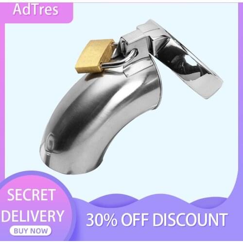 Stainless Steel Chastity Belt Male Device Metal Penis Lock Cock Cage Rind Sex Toys for Men