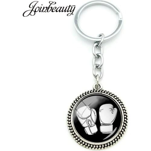 JOINBEAUTY Attractive Trendy Sports Jewelry Keychain Boxing Glove Art Pendant Key Chain Ring Holder Men Gift KC281