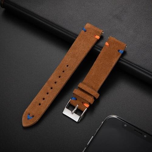 20MM New Genuine Suede Leather Watch Strap For Samsung Galaxy Watch 42mm Gear S2 Sport For Amazfit Bip Huawei watch 2 Watch Band
