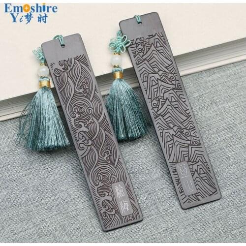 Retro Red Wood Bookmarks Ebony Chinese Romanti Creative Graduation Gift Wooden Bookmarks Custom M027