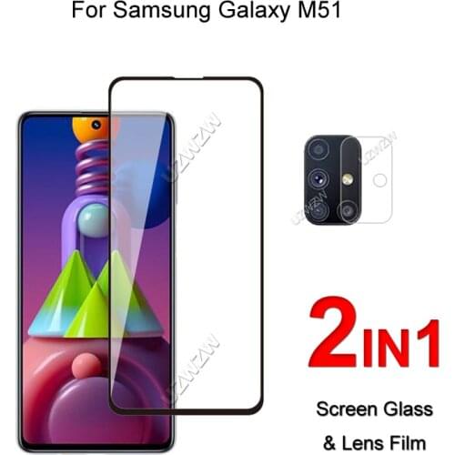 Full Cover Glass For Samsung Galaxy M51 Screen Protector Protective Tempered Glass Explosion Proof & Camera Lens Film