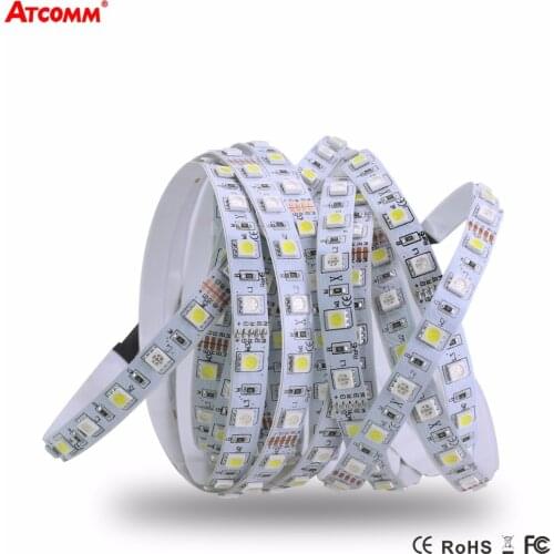 RGBW 5050 LED Strip Light 12V 5 Meters High Lumen Flexible RGB + White/Warm White TV Background Indoor Decoration Lighting