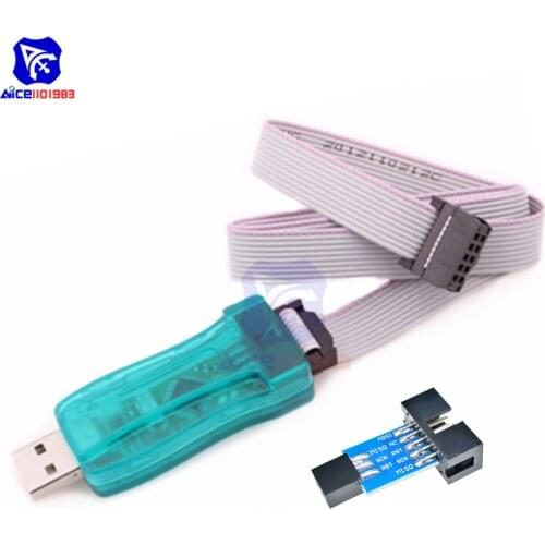 Diymore 10 Pin to Standard 6 Pin Adapter Converter 5V USBASP ISP AVR USB Programmer with JATG Wire Case for Arduino