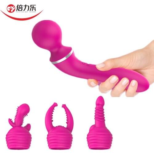 10 Modes G-Spot Vibrator Clitoris Nipples Stimulator Dildo Vagina Massager Adults Sex Toys For Women Lesbian 3 Replaceable Heads