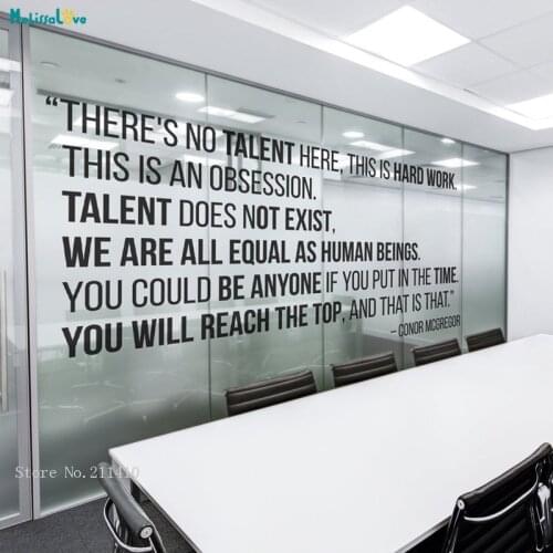 Theres No Talent Here This Is Hard Work Typography Quote Wall Art Stickers Office Decor Decal Vinyl Removable Murals YT2538