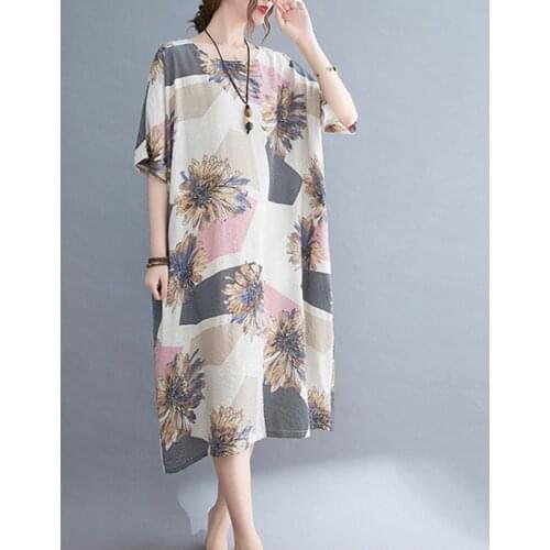 Oversized Sundress 2021 New Arrival Thin Soft Loose Summer Dress Print Floral Holiday Travel Casual Women Beach Style Dress