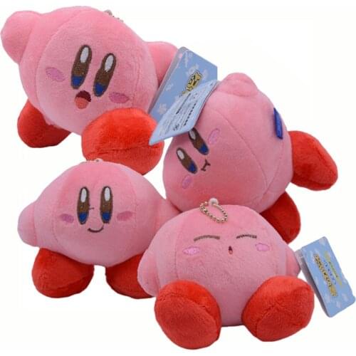 10Cm Kawaii Kirby Star Adventure Game 4 Styles Cute Smile Angry Pink Keychain Soft Stuffed Plush Dolls Kids Toys Birthday Gifts