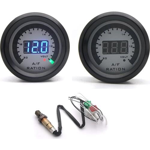 2"52mm Digital Air Fuel Ratio Gauge With Narrowband O2 Oxygen Sensor Car Gauge Fit for 12V Car