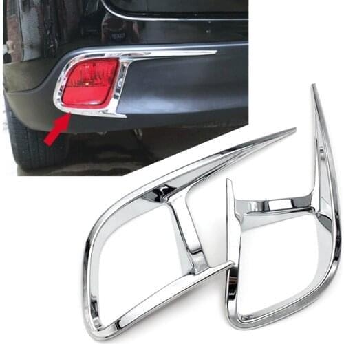 2x Chrome ABS Rear Bumper Fog Light Lamp Cover Trim For Toyota Highlander 2015 2016 2017 2018 2019 2020 Car Styling Accessories