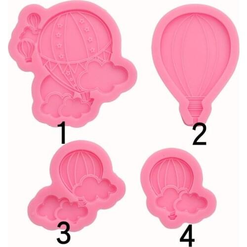 4 Kinds of Hot Air Balloon Silicone Mold, Chocolate Baking Cake Decoration Mould 15-949