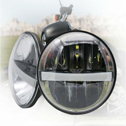 5-3/4" 5.75Inch Round LED Motorcycle Headlight Bulb LED Projector Hi/Lo Beam Headlamp DRL for Motorcycle