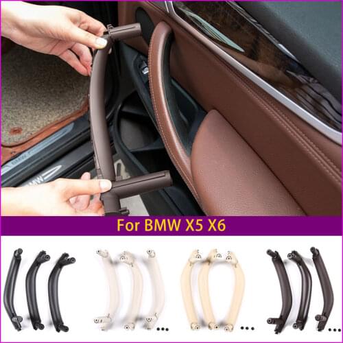 Beige Black left Right Car Interior Handle Inner Door Armrest Panel Pull Trim Cover for BMW X5 X6 F15/F16 Accessories