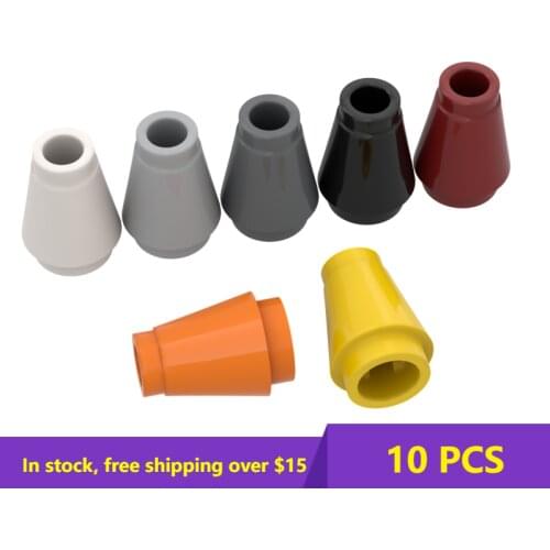 10PCS Brick Parts DIY 59900 1x1 Cone Brick 59900 4589 6188 Universal Building Blocks Bricks Bulk Model Classic Brand Kids Toy