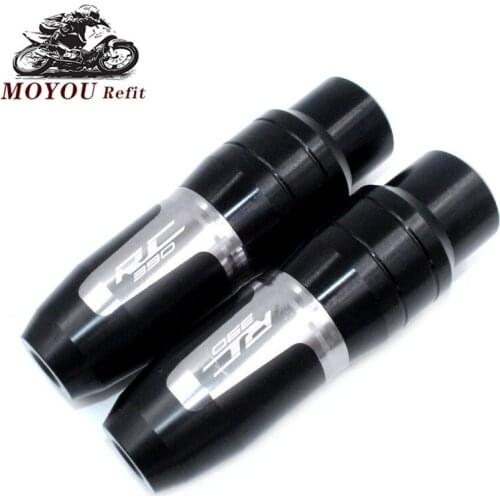 For KTM RC390 RC 390 2014 2015 2016 2017 2018 Motorcycle CNC Frame Crash Pads Exhaust Sliders Crash Protector With logo