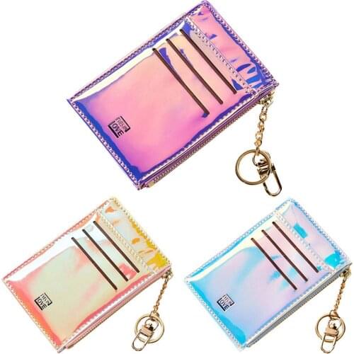 Women Small Coin Bag Fashion Laser PVC Clear Girls Wallet Purses Female Mini Money Key Coin Pouch Kid Christmas Gift