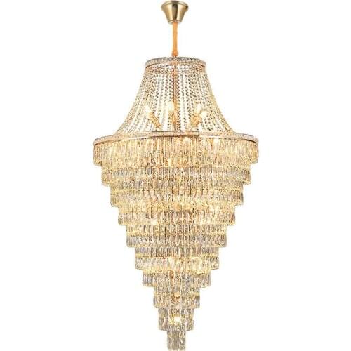 Duplex Floor Luxury Crystal Large Chandelier Hotel Lobby Living Room Staircase Villa Decorative Chandelier