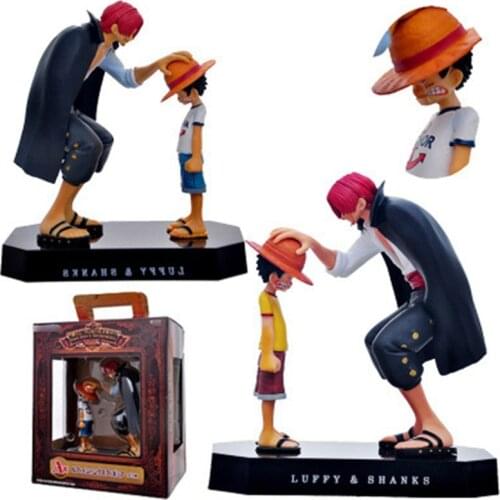 Anime One Piece Four Emperors Shanks Straw Hat Luffy PVC Action Figure Going Merry Doll Collectible Model Toy 18cm