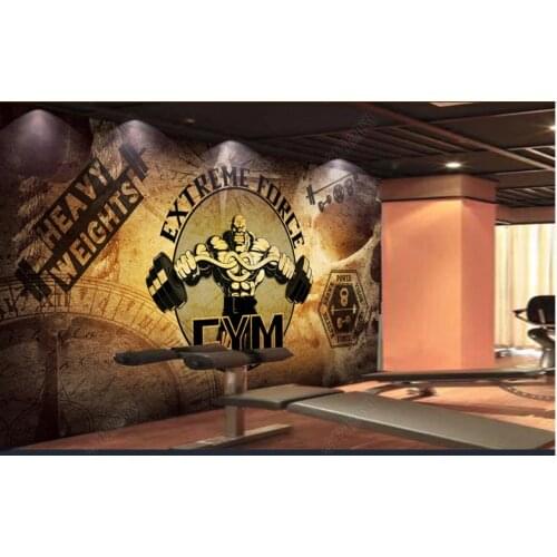 Custom photo wallpaper for walls 3 d murals Retro nostalgic gym exercise weightlifting tooling background wall papers home decor