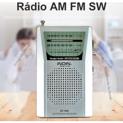 Mini Pocket Radio Speakers Earphone BC-R60 2-Band Portable Radio AM FM AA Battery Operated w/ Speaker Headphone Jack