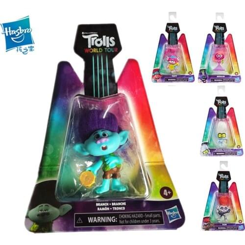 Hasbro Toys Cartoon Trolls World Tour Mini Doll Anime Figures TROLLS Movie Magic Hair Elf Branch Poppy Music Elf Kids Gift