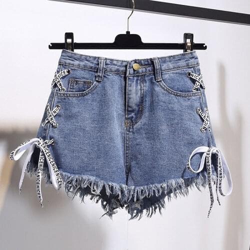 Plus Size S-5XL Fashion Summer Women Shorts Button Female Denim Shorts High Waist Summer Women Shorts