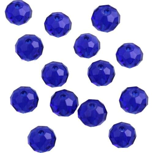Fashion Deep Blue 6*8mm Rose Color 70pcs/Bag Glass Beads DIY Cut Faceted Crystal Charm Spacer Rondelle Stand Beads Wholesale