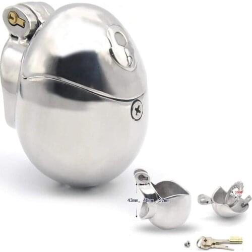 Stainless Egg shaped Cock Cage Male Chastity