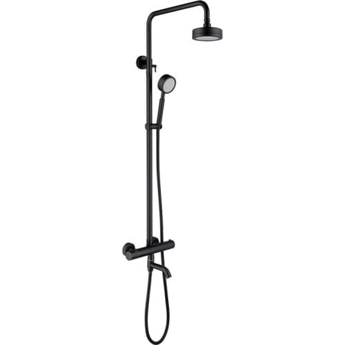 Stainless steel black hot and cold thermostatic shower set shower head shower head shower faucet shower head set