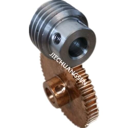 A Pair 0.8Modulus Bronze Turbine Gear Worm Ratio 1:50 Hole Diameter 8mm