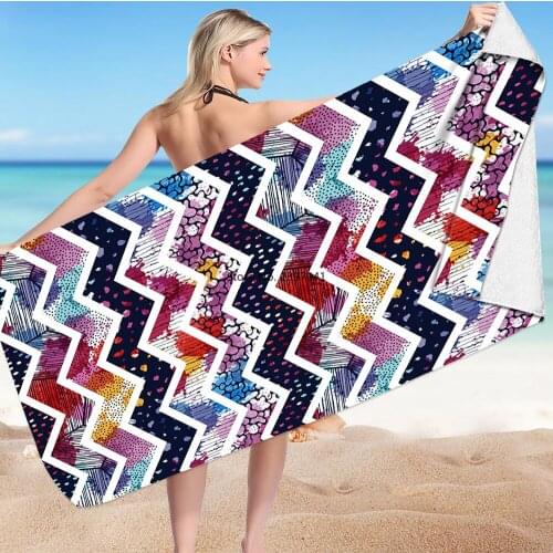 Geometric Printed Microfiber Beach Towel Outdoor Water Sport Swimming Surf Portable Bath Towels Swim Chair Cover Blanket