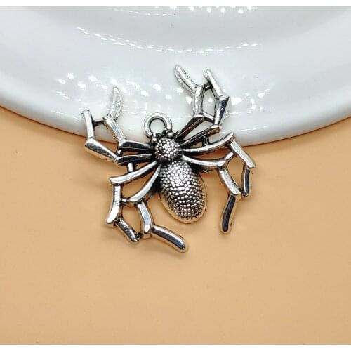 6pcs 35x31mm Tibetan Silver Plated Spider Charms Pendants Fit Diy Making Women Necklace Handmade Bracelet Jewelry Accessories