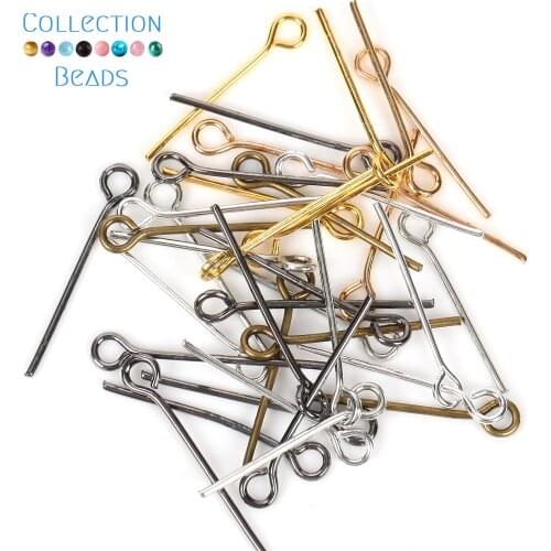 100-200pcs/lot Eye Head Pins 16 20 25 30 35 40 45 50 60mm Eye Pins Findings For Diy Jewelry Making Jewelry Accessories Supplies