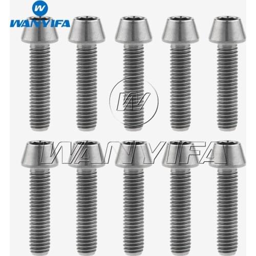 Wanyifa Titanium Ti Bolts M5 x 20mm Allen Hex Tapered Head Bolts for Bicycle Stem Pack of 10pcs