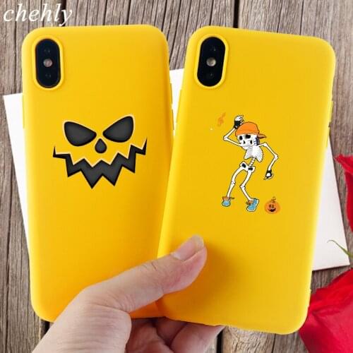 Funny Halloween Phone Case for iPhone 6s 7 8 11 12 Mini Plus Pro X XS MAX XR SE pumpkin Cases Soft Silicone Accessories Covers