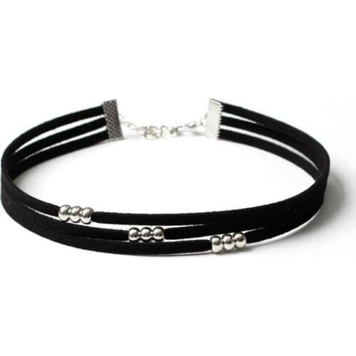 New Multi Black Leather Choker Necklace Women Velvet Rope Chains Pendant Collar Choker Colliers Colar Necklace Fashion Jewelry