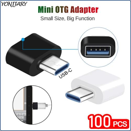 100Pcs Wholesale USB Type C OTG Adapter for Samsung Xiaomi Huawei OTG Data Converter for MacBook Tablet Android OTG Connector