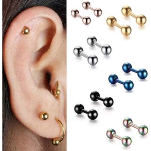 2pcs Tragus Helix Bar 4mm Ball Stainless Steel Barbell Daith Oreja Ring Stud Earing Cartilage Ear Piercing Body Jewelry
