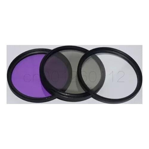 43mm UV CPL FLD Polarizing Lens Filter Kit + leather case For Camcorder Camera Lenses 43mm