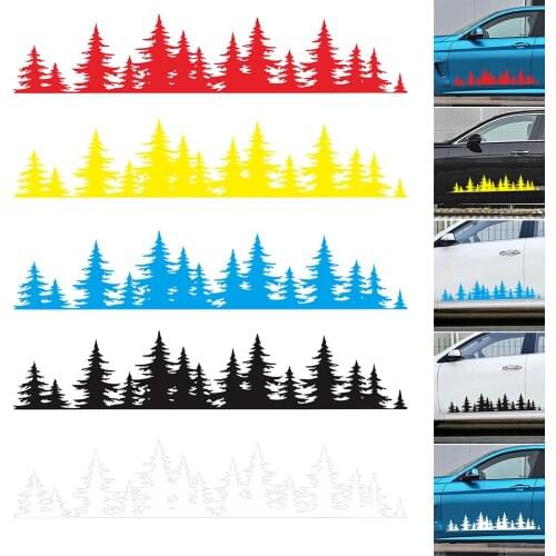 5 Colors Pine Tree Forest Car Custom Vinyl Decal Window Graphic Sticker Mountain Coast High Quality Exterior Accessories
