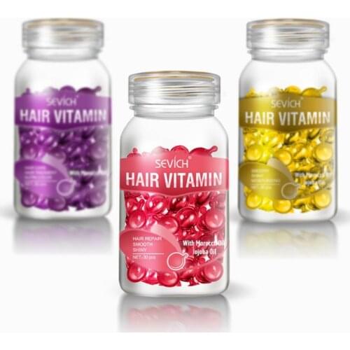 50Pcs Sevich Smooth Silky Hair Vitamin Capsule Keratin Complex Oil Hair Care Repair Damaged Hair Serum Moroccan Oil Anti Hair