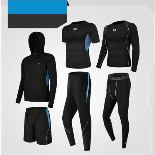 6 Pcs/Sets Mens Thermal Underwear Set MMA Tactical Leggings Solid Color Clothing Compression Long Johns Brand Mens S-3XL