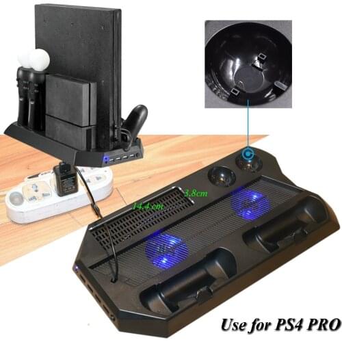 PS4 Play Station Pro Accessories Vertical Cooling Stand Fan PS Move Charger Charging Station for Sony Playstation 4 Pro