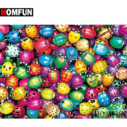 HOMFUN Full Square/Round Drill 5D DIY Diamond Painting "Cartoon bug" Embroidery Cross Stitch 5D Home Decor Gift A00997