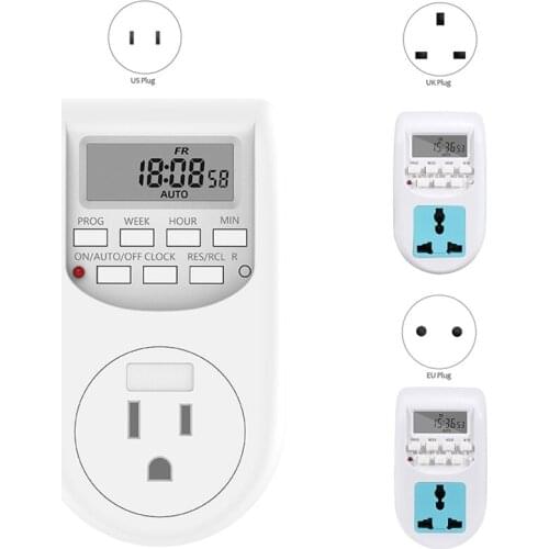 LCD Digital Programmable Timer Switch Electronic Timer Socket Household Appliances for Home Garden Devices