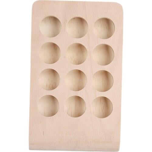 12 Holes 15ML Wood Essential Oil Display Stand Rack Organizer Homemade