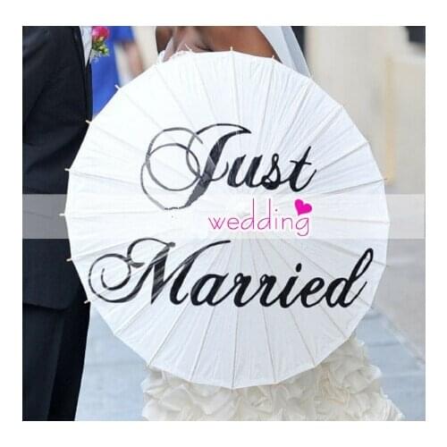 [ Fly Eagle ]Free shipping 4pcs/lot Wedding Umbrella Just Married Printed Paper Parasol