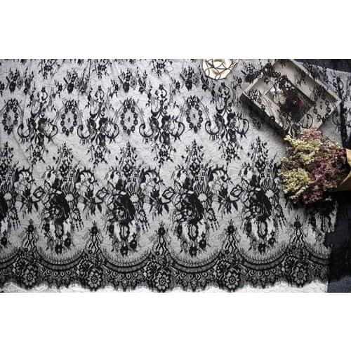 GLace 3M/Lot DIYCraft Embroidered French Chantilly Eyelash Lace Fabric Corded Sewing Craft Accessories Dress Material TX731