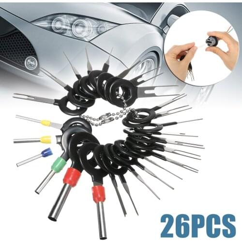 For Car Plug Repair Tool 26pcs Terminal Removal Tools Car Electrical Wiring Crimp Connector Pin Extractor Kit Mayitr